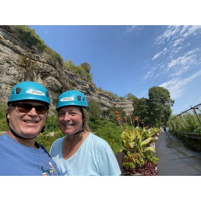 Ziplining next to Niagara Falls, Canada.