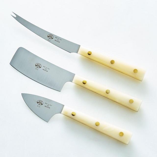 Berti White-Handled Italian Cheese Knives (Set of 3)