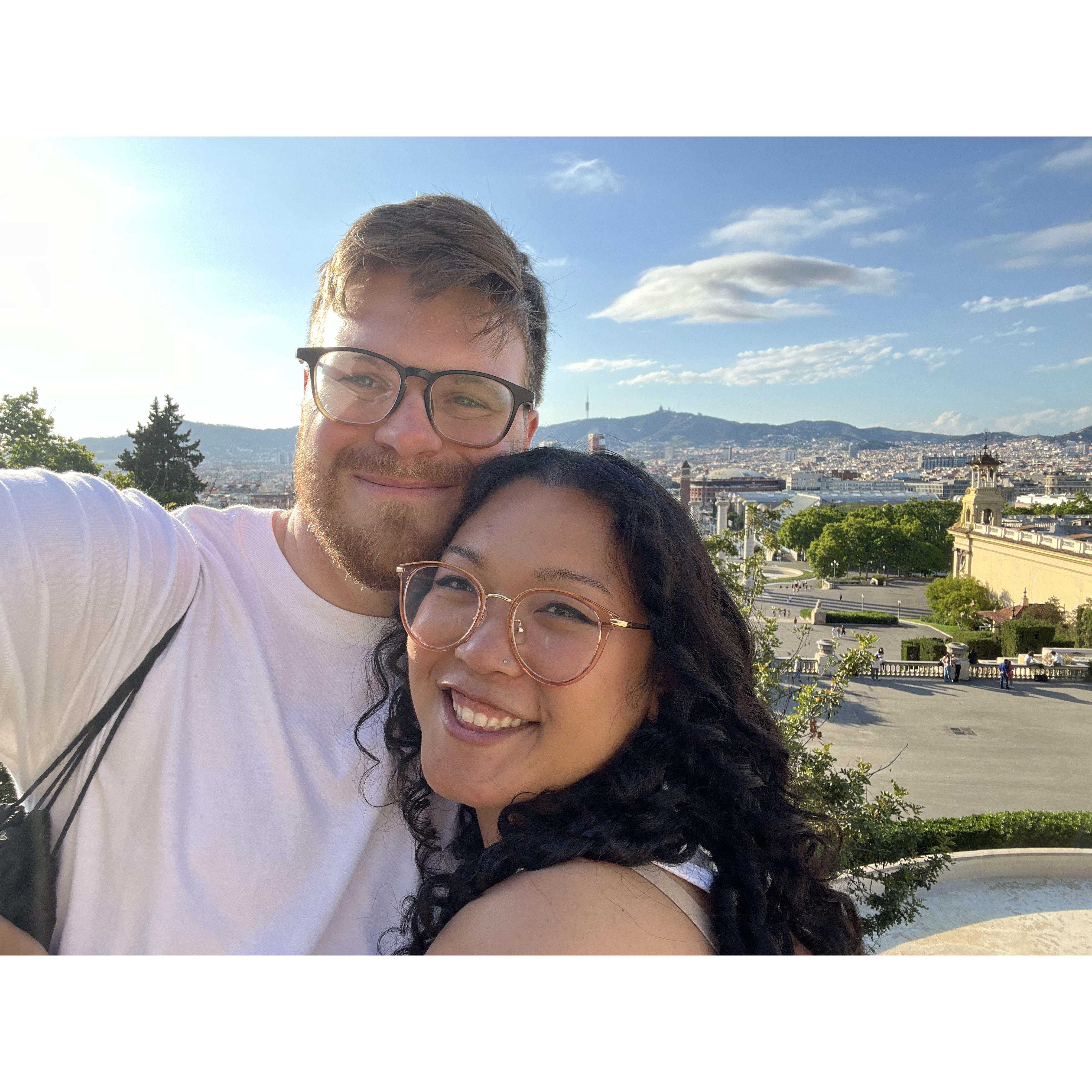 Days before Daniel proposed to Ariana, they spent a few days seeing the sights and eating plates of paella in Barcelona, Spain.
