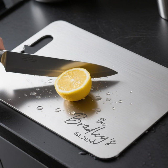 Best Titanium Cutting Board Made in USA Custom Home Christmas Gifts Stainless Steel Engraved Board Kitchen Gifts Custom Metal Cutting Board