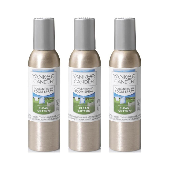 Yankee Candle Concentrated Room Spray, Clean Cotton, 1.5 OZ (Pack of 3)