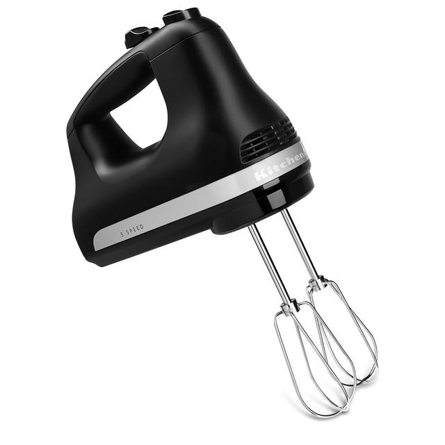 KitchenAid KHM512BM 5 Speed Hand Mixer, Black Matte, 1" count of 3