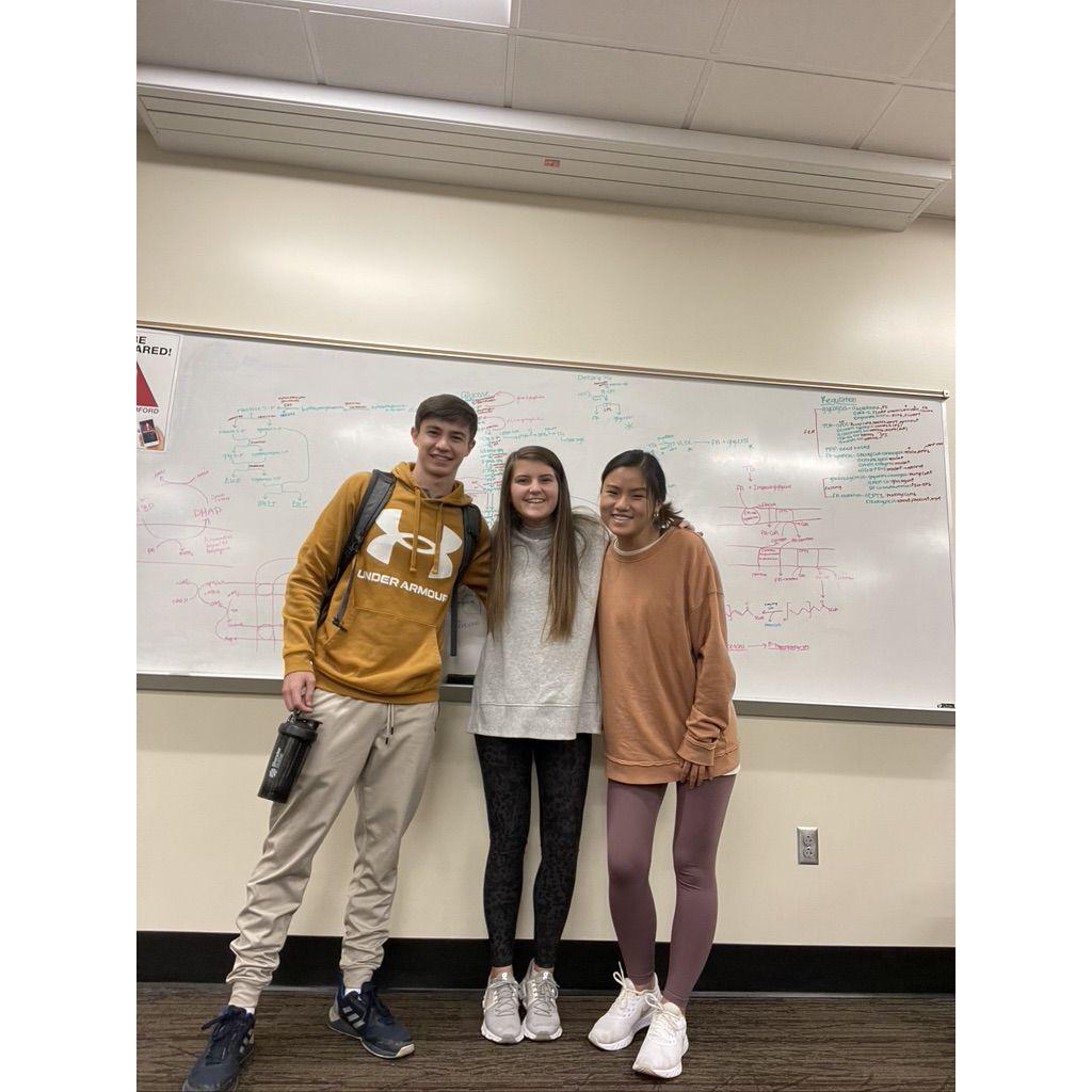 Fall 2021: We started studying together, both as a group and by ourselves, during our first semester of pharmacy school. It was definitely nice to have a familiar face during the big transition.