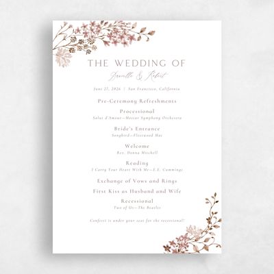 Clay Brown Wedding Program - Rydal