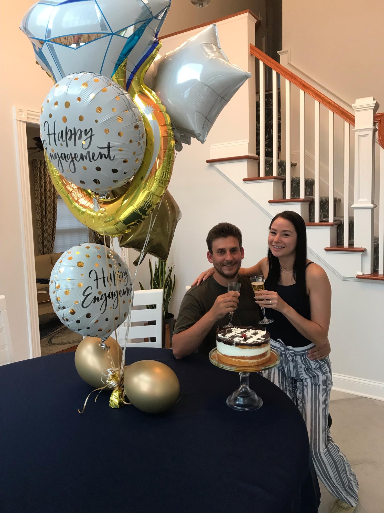 Engagement celebration with our parents and the tastiest Boston crème cake!