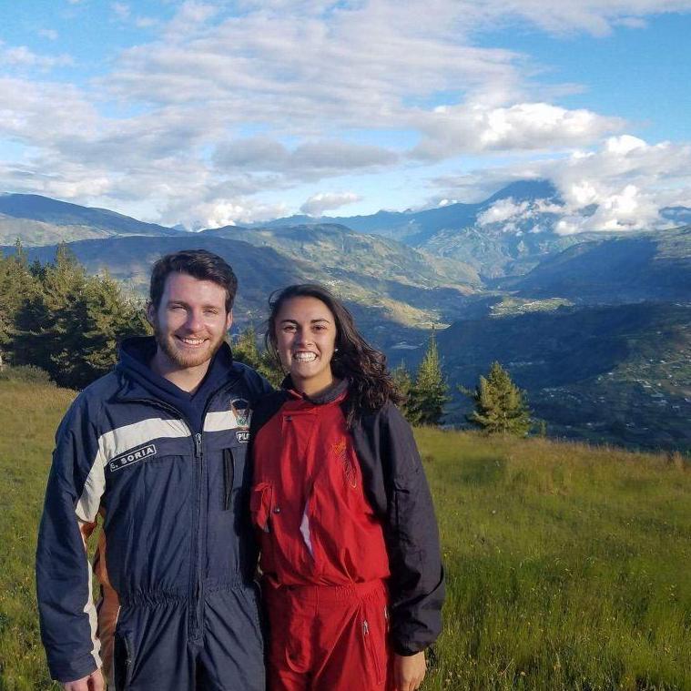 Parasailing in Baños, Ecuador while Colby studied abroad senior year of college