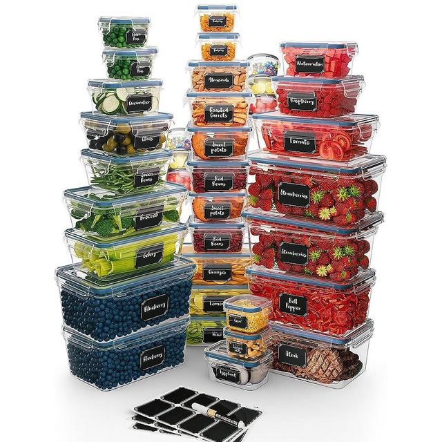 Chef's Path Freezer Containers for Food (72 Piece - 36 Pack) - Airtight Plastic Containers for Pantry & Kitchen Organization - BPA Free Fridge Containers for Meal Prep and Food Storage