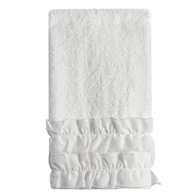 Creative Bath Products Ruffles Collection, Fingertip Towel, White