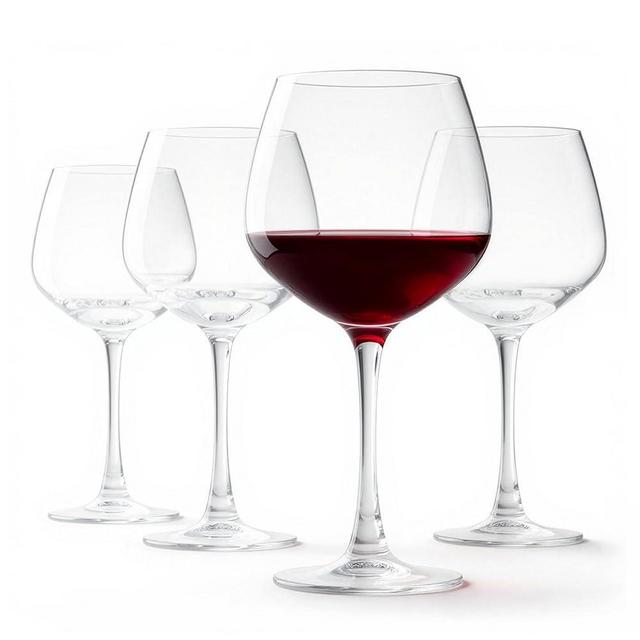 Amazon Basics Stemmed Red Wine Glasses, 4-Piece Set, 20 oz., Dishwasher-Safe