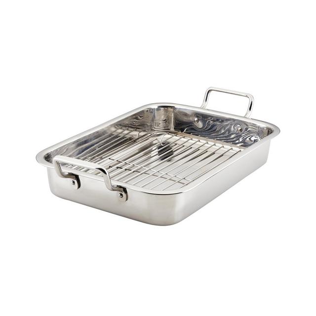 Farberware Classic Series Stainless Steel 17" x 12.25" Roaster with Rack