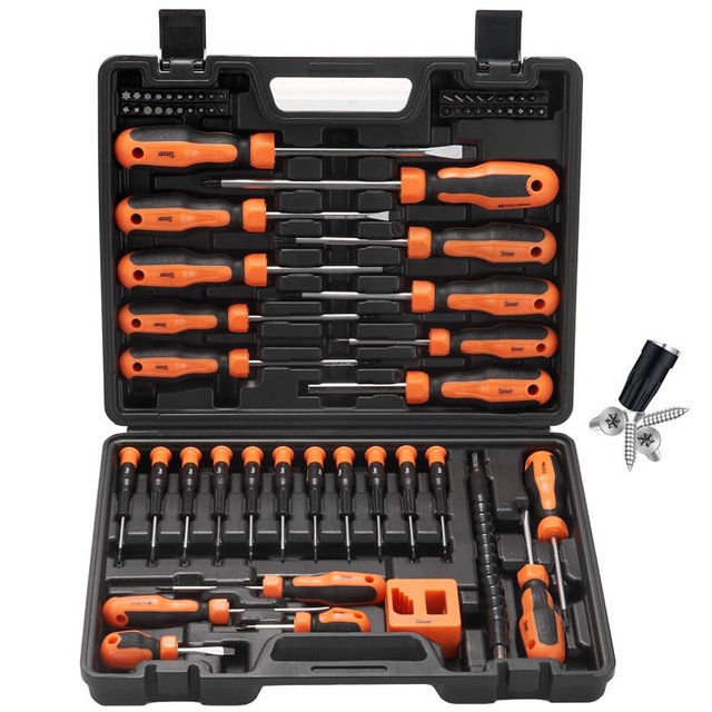 Sinoer 70-Piece Magnetic Screwdrivers Set with Case, Precision Screwdriver Kit,Includes Slotted, Phillips,Torx,Hex, Square,Pozidriv, and Precision Tools for Repair Home Improvement,DIY Craft