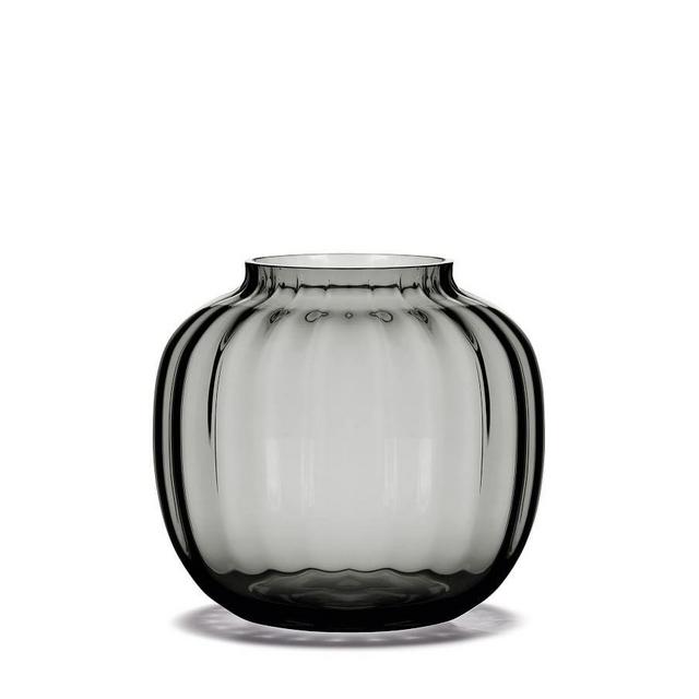 Holmegaard Primula Oval Vase, Small - Smoke