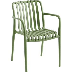 Green Salina Plastic Outdoor Stacking Chair Set of 4