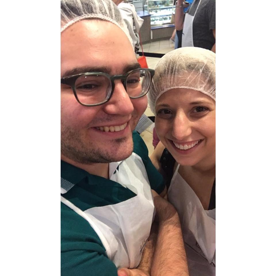 Making our own chocolate bars in Hershey, PA.