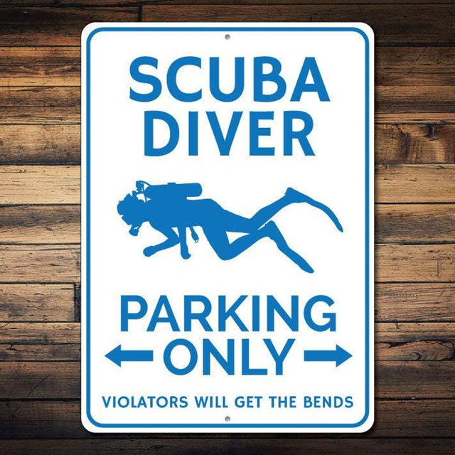 Scuba Diver Parking Sign, Scuba Decor, Scuba Diver Gift, Gift for Scuba Lover, Scuba Diving Metal Sign - Quality Aluminum Scuba Decorations