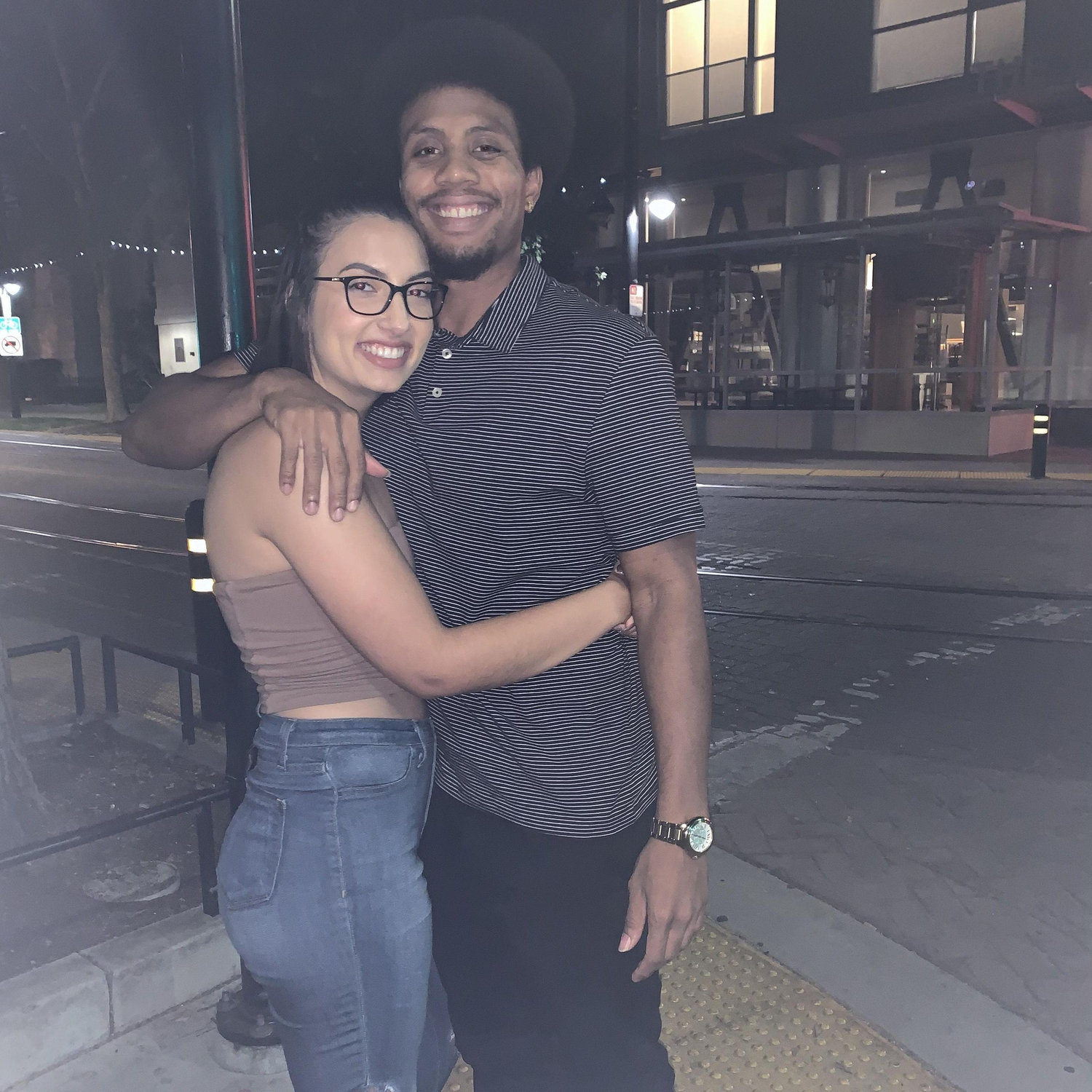 Our first photo together -- September 2019