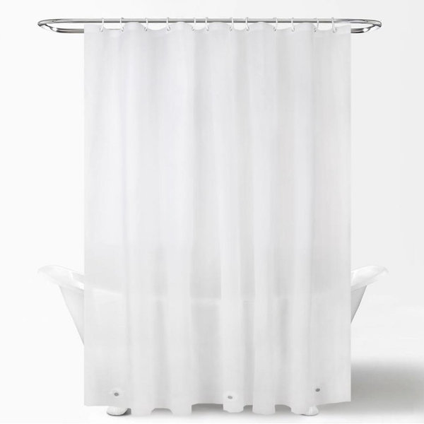 Shower Curtain Liner – 72 x 72 PEVA Premium Shower Curtain with Rustproof Metal Grommet and 3 Magnetic Weights – Odor Free and Compatible with Standard Showers, Clear