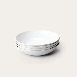 Fable Ceramic Pasta Bowls (Set of 4) - Pearl White