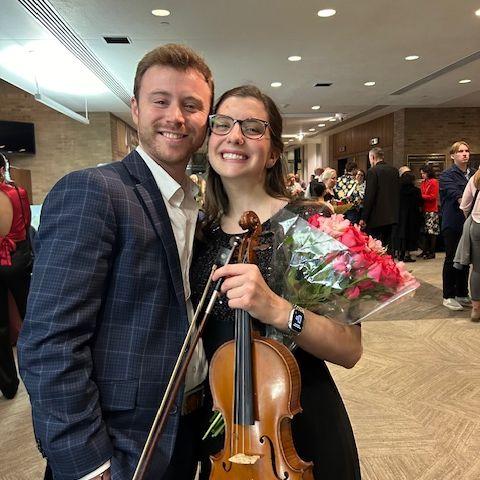 Wyatt came to Austin to see my orchestra concert + brought flowers