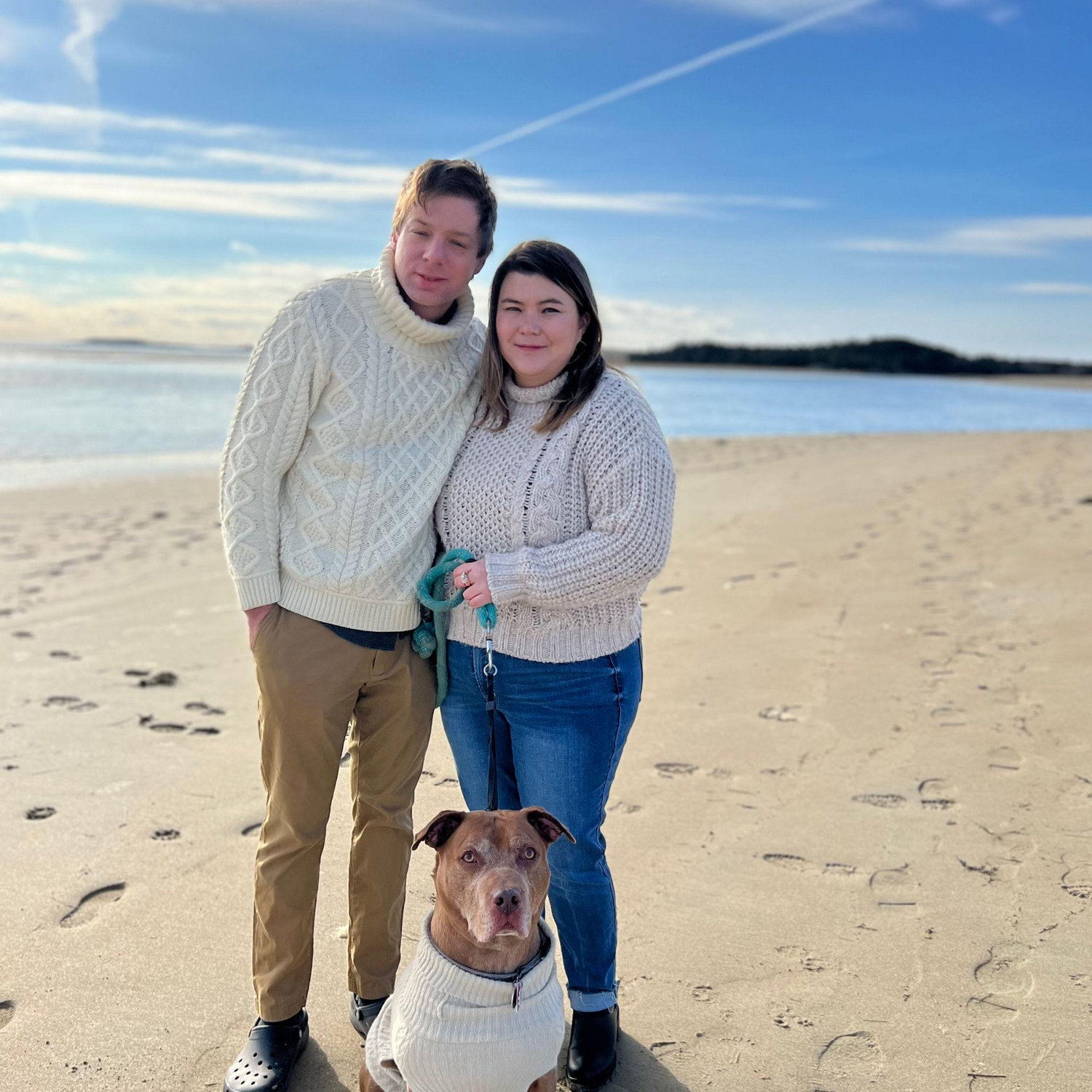 Our themed outfit holiday card shoot at Popham Beach.