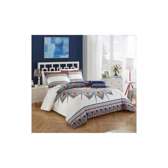Chic Home Design Queen 4pc Agave Duvet Cover & Sham Set Blue
