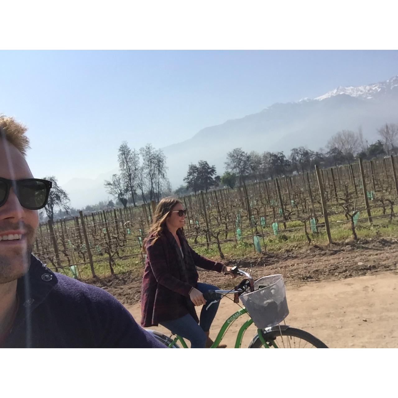 Biking to find wine!
