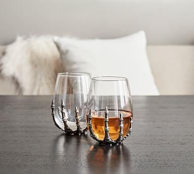 Skeleton Hand Stemless Wine Glass