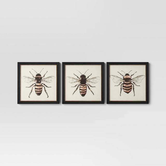 12" x 12" Bees Framed Wall Canvases - Threshold™