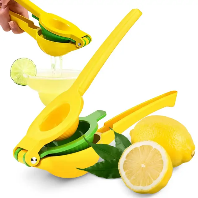 Cheer Collection Heavy Duty and BPA-Free Lemon Lime Squeezer with Built-in Strainers