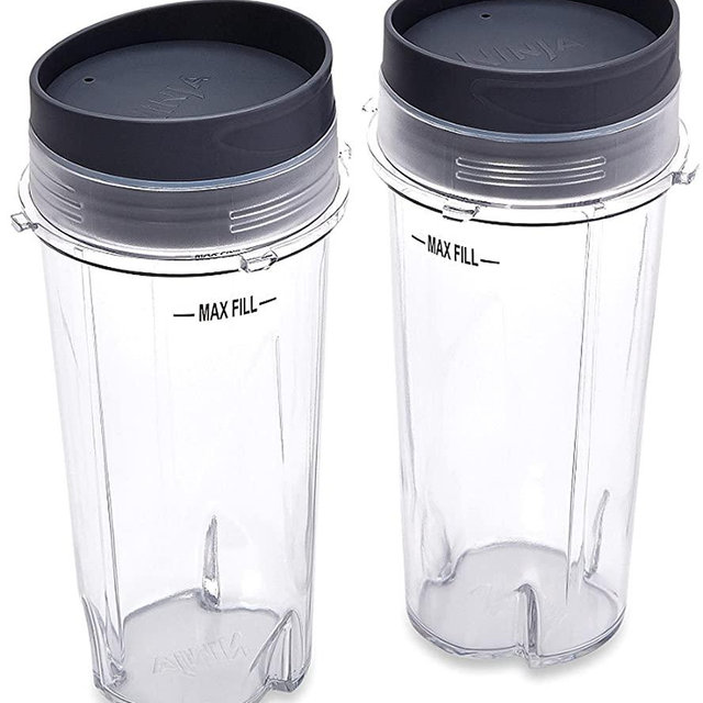Ninja Single Serve Cups with Lids, Clear, 16-Ounce