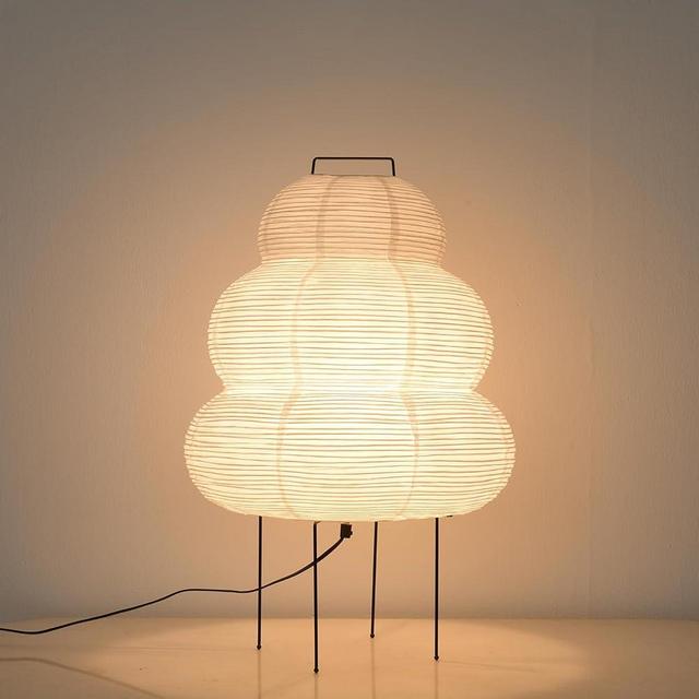 Teru Ji Kaikang Desk Rice Paper Floor Light,15.75" Nordic Design Rice Paper Floor Lamp,Rice Paper Lantern Bedside Light,Living Room Desk Lamp Bedrooms Paper Desktop Light