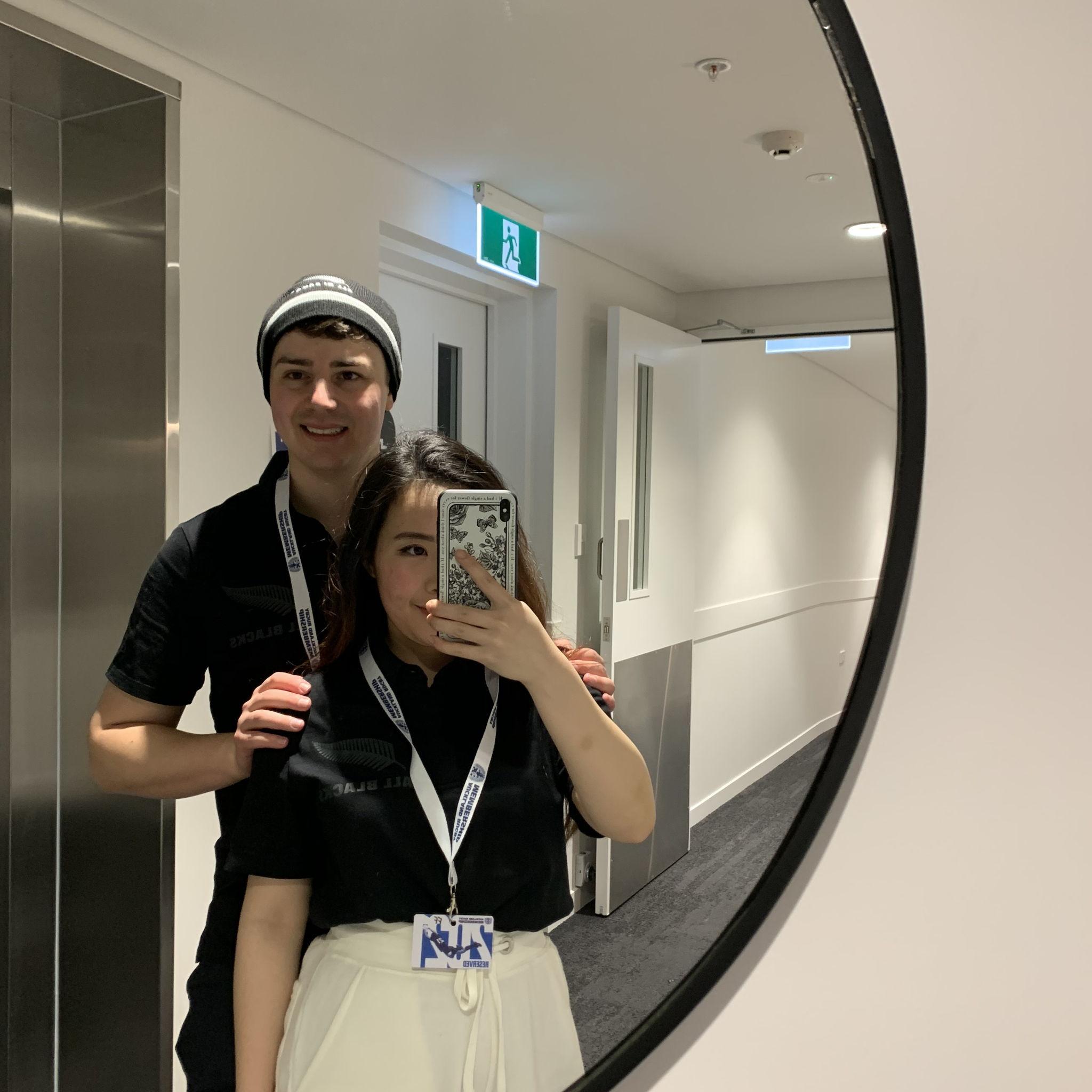 August 2021, Auckland - Our post-match photo, after seeing the All Blacks beat the Wallabies 33-25 at Eden Park, in the opening test of the Bledisloe Cup series.