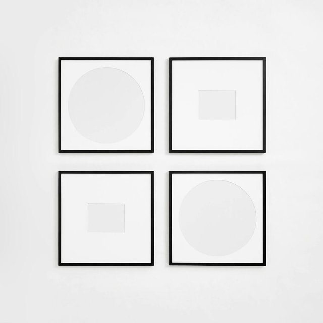Wood Gallery Frame, 25"x25" (8"x10", 20" Round Opening) - Black