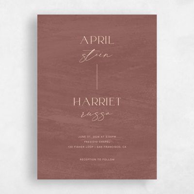 Clay Brown Wedding Invitation - Belanger Portrait