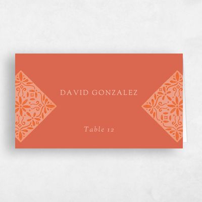Burnt Orange Wedding Place Card - Oluveri