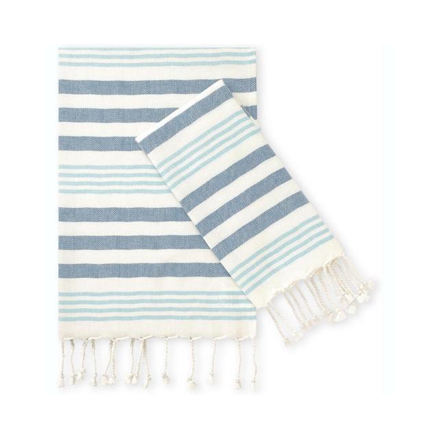 Folkulture Hand Towels for Bathroom, Set of 2 Decorative Hand Towel with Hanging Loop, 100% Cotton Turkish Hand Towels Set