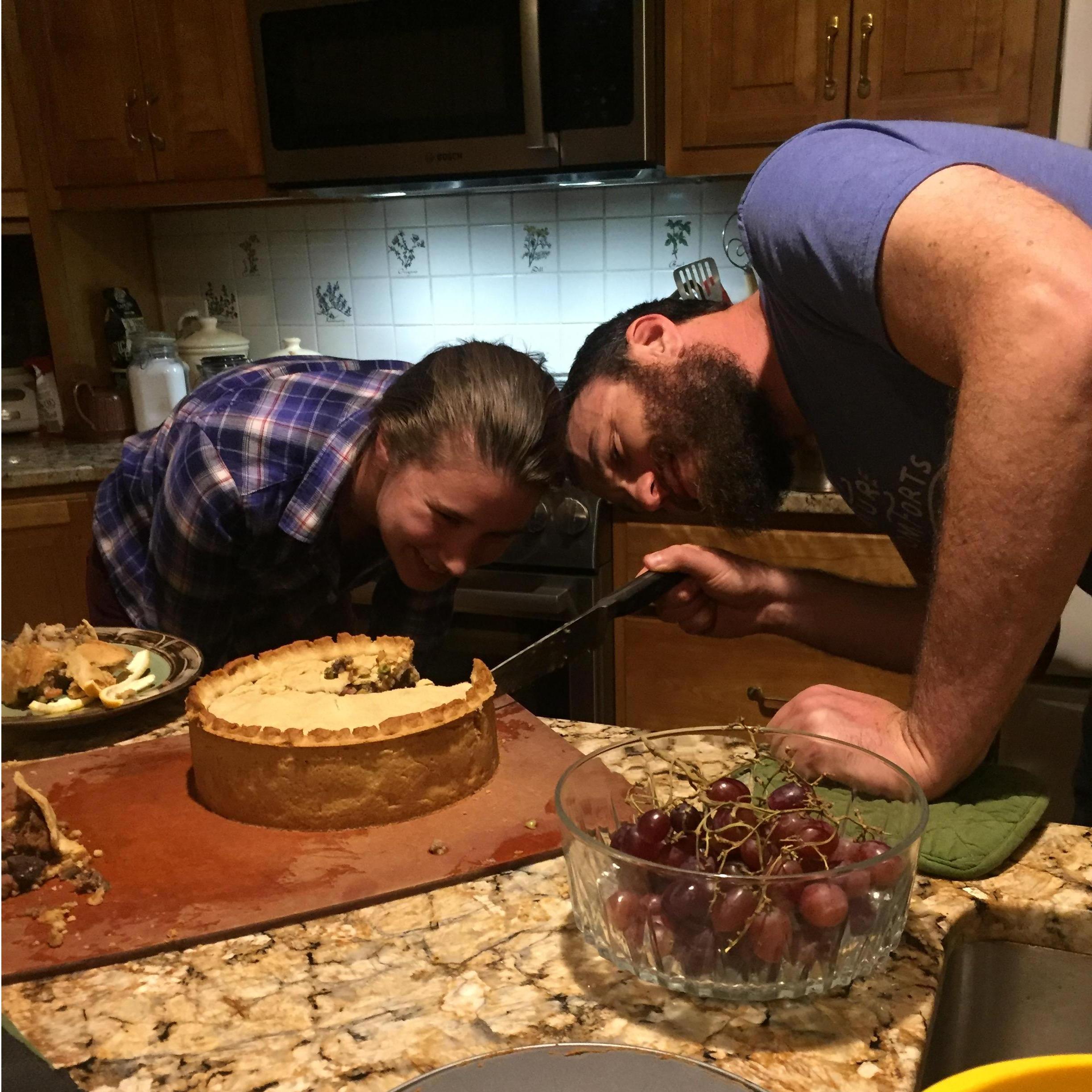 A bake off! Inspecting a hot water crust.
