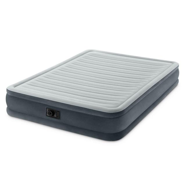 Intex PVC Dura-Beam Series Mid Rise Airbed with Built In Electric Pump, Full