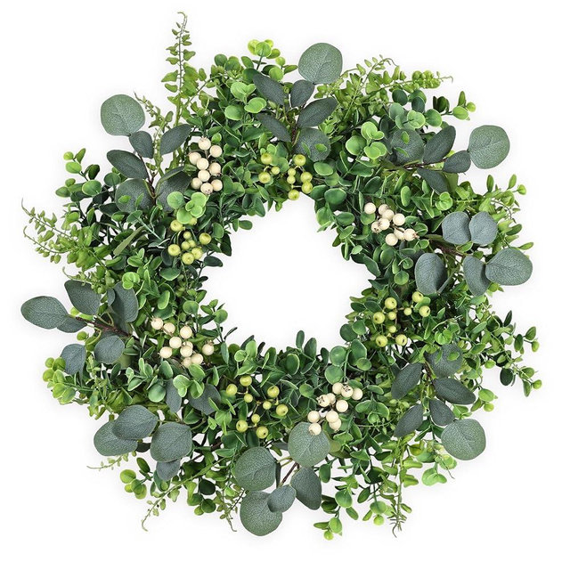 MDSTBN 26 Inch Eucalyptus Wreath Spring Summer Wreaths for Front Door, Artificial Large All Seasons Wreaths with for Farmhouse Porch Wall Living Room Home Wedding Decor
