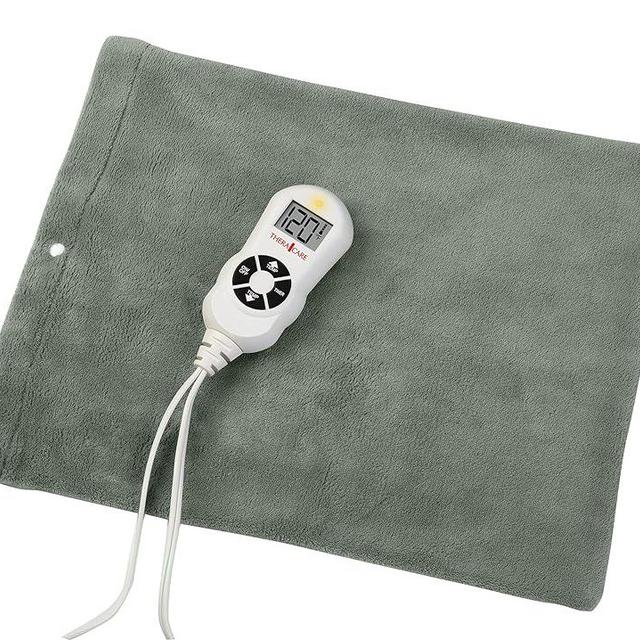 TheraCare Digital Heating Pad | Moist & Dry Heat | Variable Heat Settings | Sore Muscles | Soothing Warm Relief | Personal Size 12” x 15” | Programmable Shut Off Timer | Premium Gray Cover
