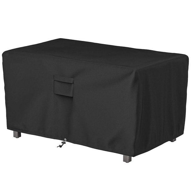 SHINESTAR Rectangle Fire Pit Cover, Fits for 46-48 Inch Gas Fire Table, Waterproof and Windproof, 48 x 28 x 24 Inches, Black