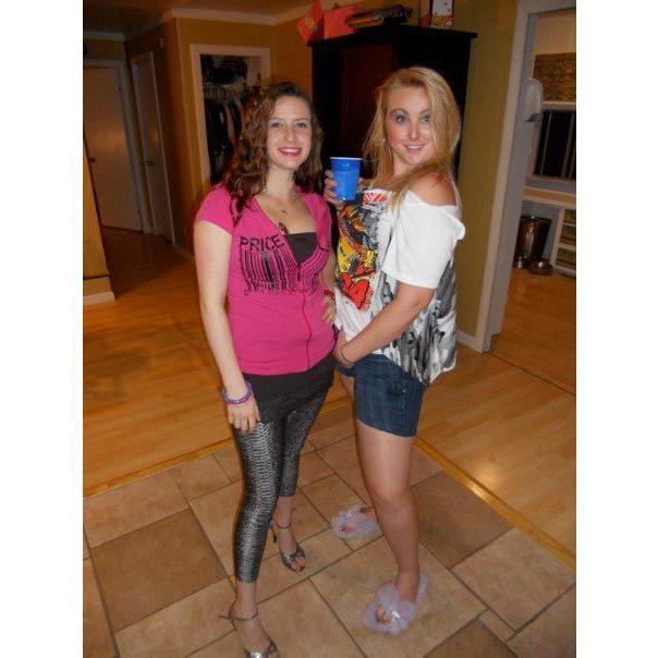 Danielle's white trash themed birthday party in college (Danielle & Janaye)