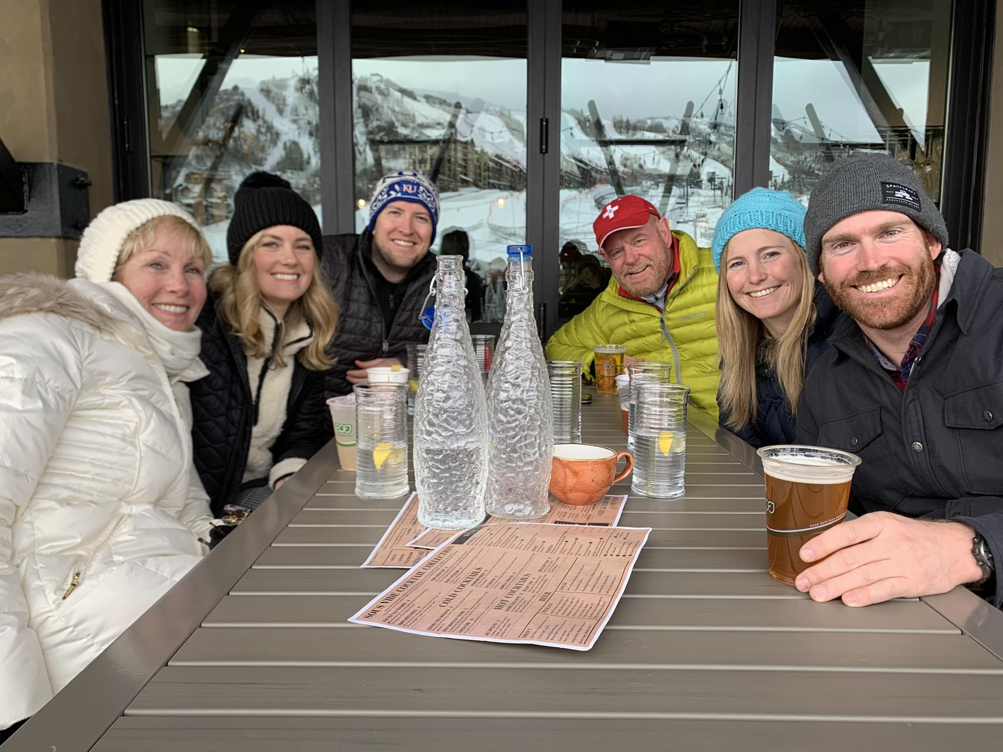 A Christmas cocktail on the mountain with Katie's mom (Laurie), dad (Scott), brother (Brad), and his girlfriend (Erin) - 12/25/19