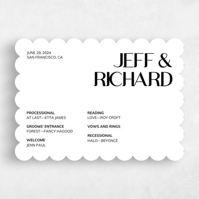 White Scalloped Wedding Program - Millsboro