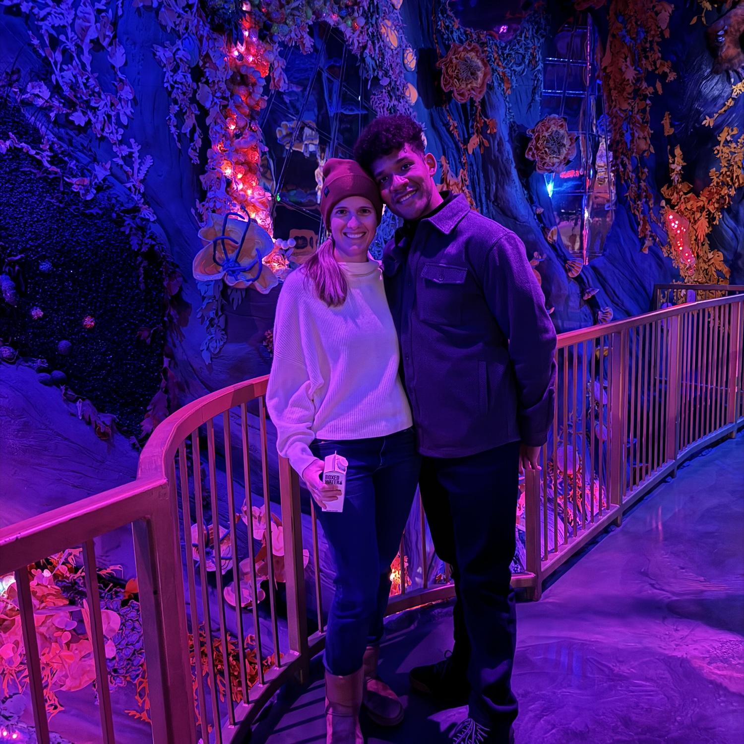 Lyo and Katie at Meow Wolf in Denver 2 weeks in and after he met her family the first time!