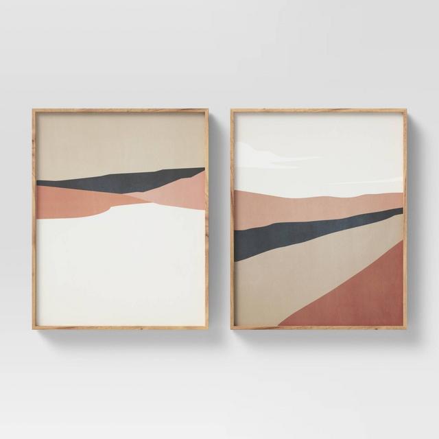 (Set of 2)16" x 20" Geo Ritual Cape & Road Floating Framed Canvas - Project 62™