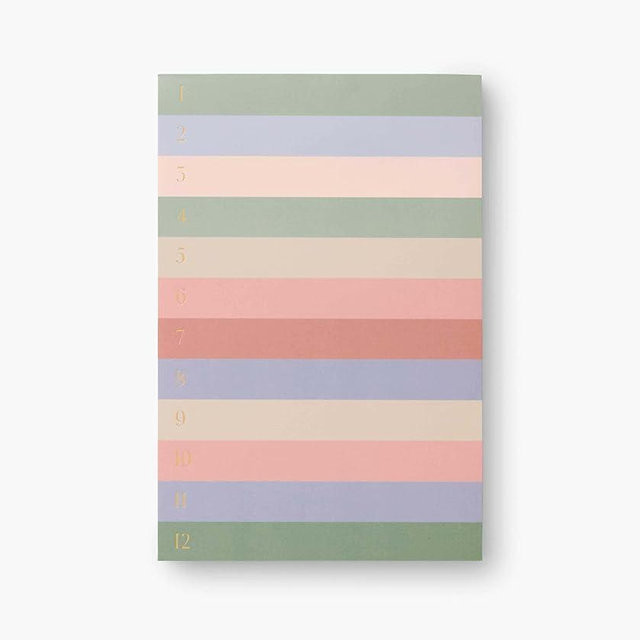 RIFLE PAPER CO. Large Weekly Memo Notepad 65 Tear-Off Pages, Manage Important Tasks, Jot Down a To-Do List, or Leave a Sweet Message with our Illustrated Notepads (9" L x 6" W), Muted Numbered Color Block