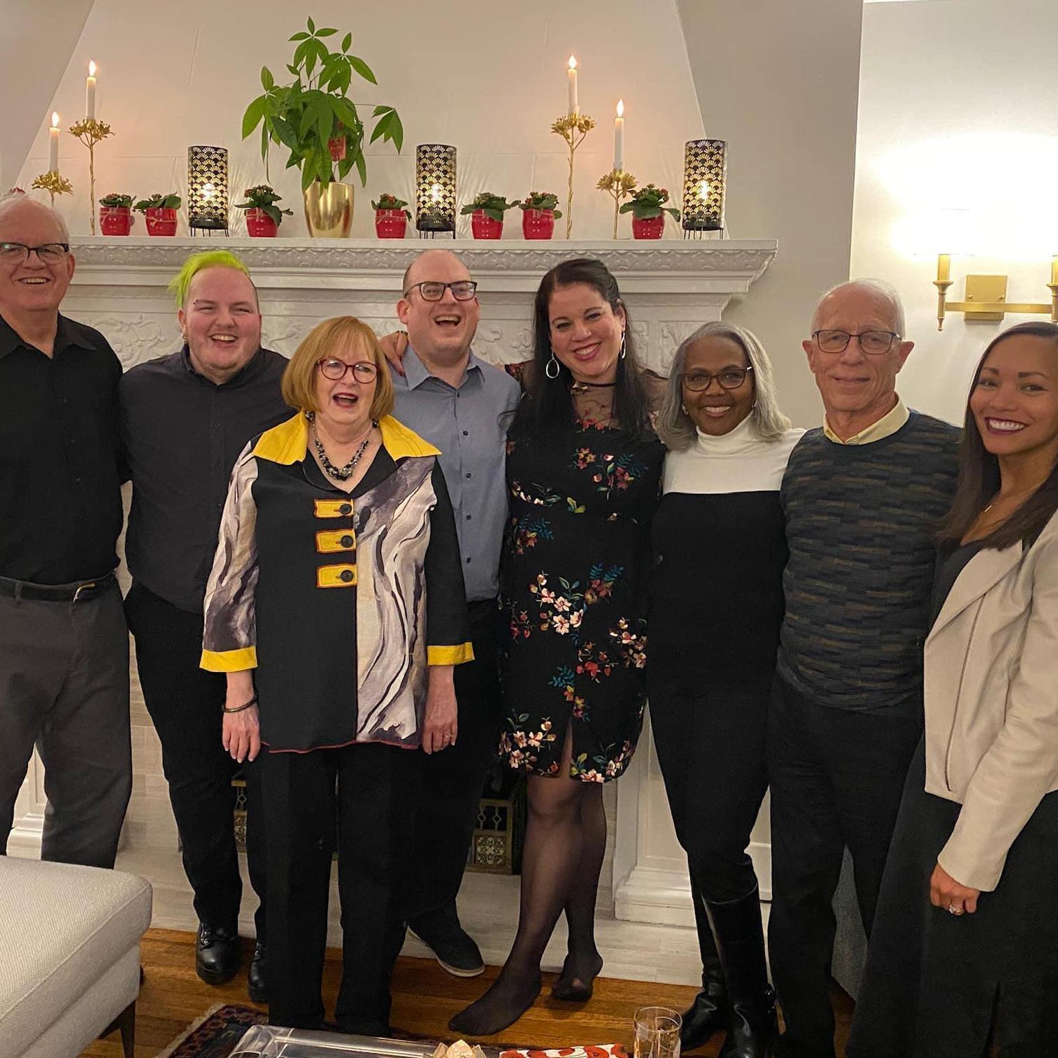 The merging moment. Families meet at the engagement party.