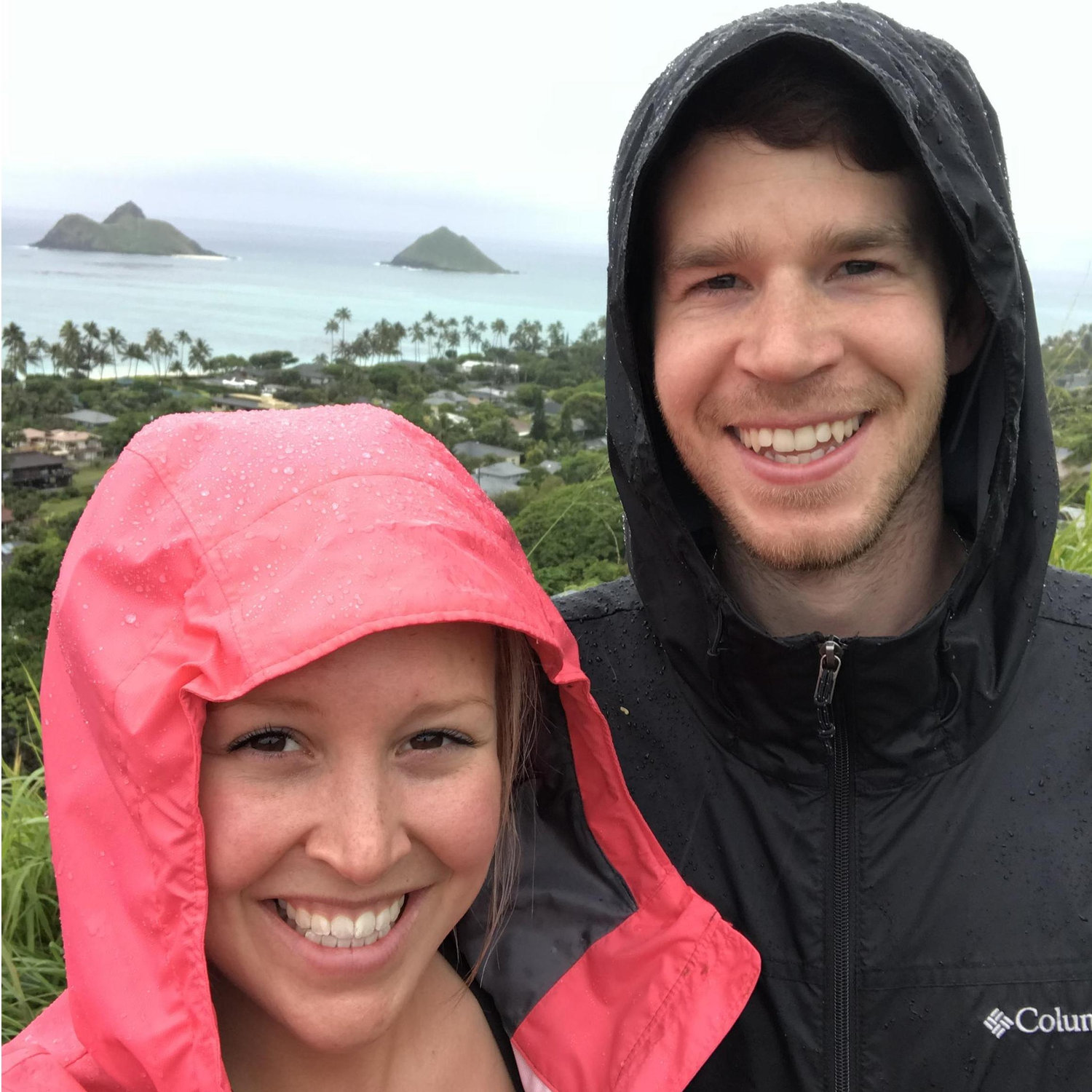Our first hike in Hawaii-super rainy!!