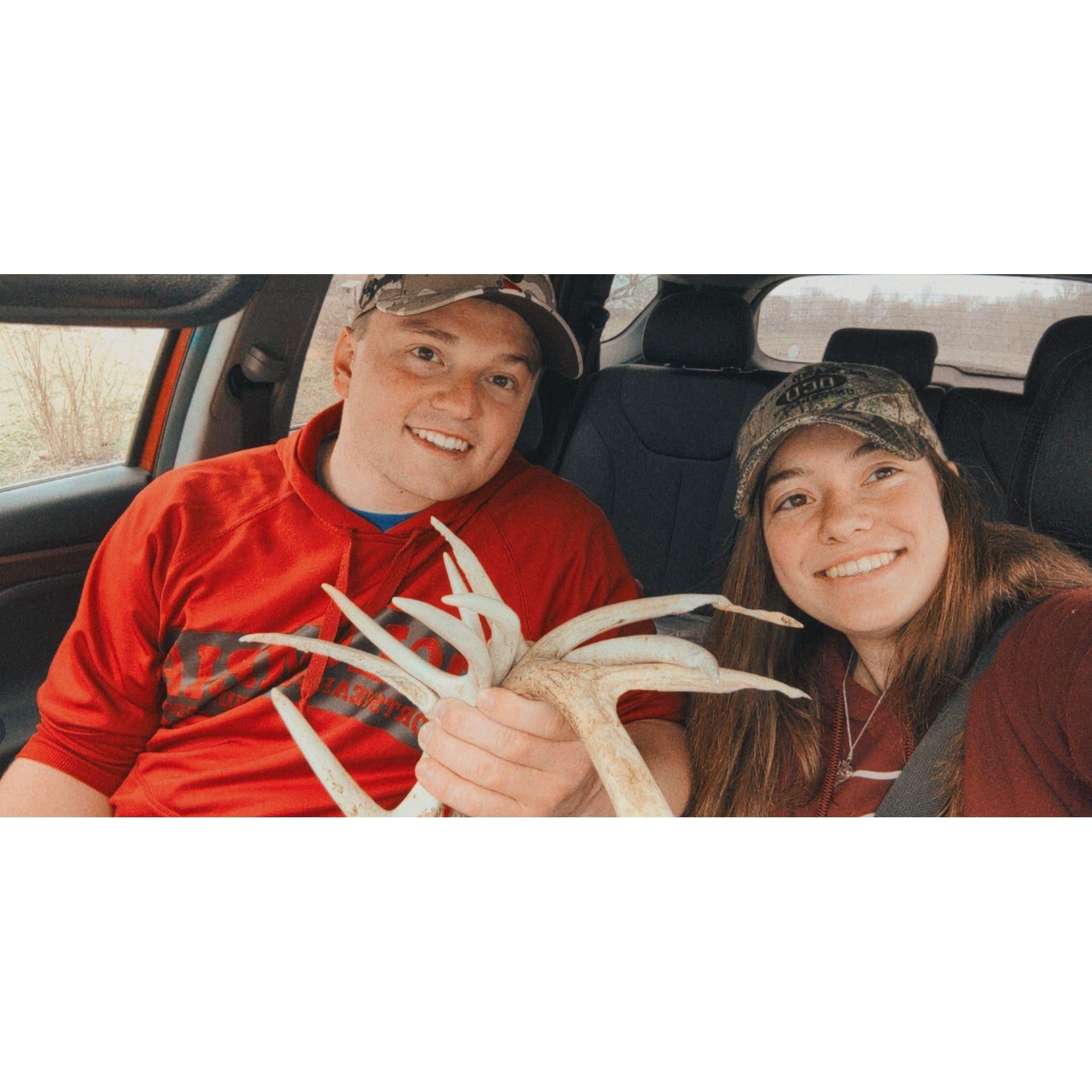 Found some deer sheds while mushroom hunting. Always a cool find!